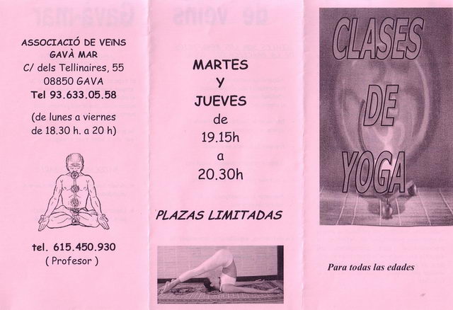 Informaci&oacute;n sobre las clases de yoga organizadas en el Centro C&iacute;vico de Gav&agrave; Mar